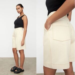Kowtow Journey Shorts in Greige Denim